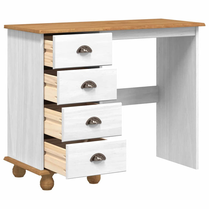 Masă de scris ASKIM Alb 95 x 40 x 75 cm Lemn de pin masiv - WALTI WALTI