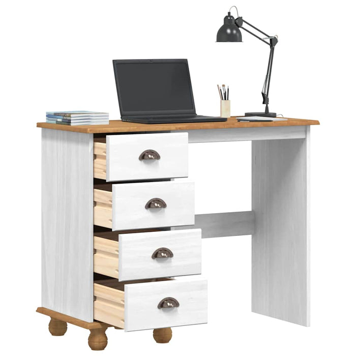 Masă de scris ASKIM Alb 95 x 40 x 75 cm Lemn de pin masiv - WALTI WALTI