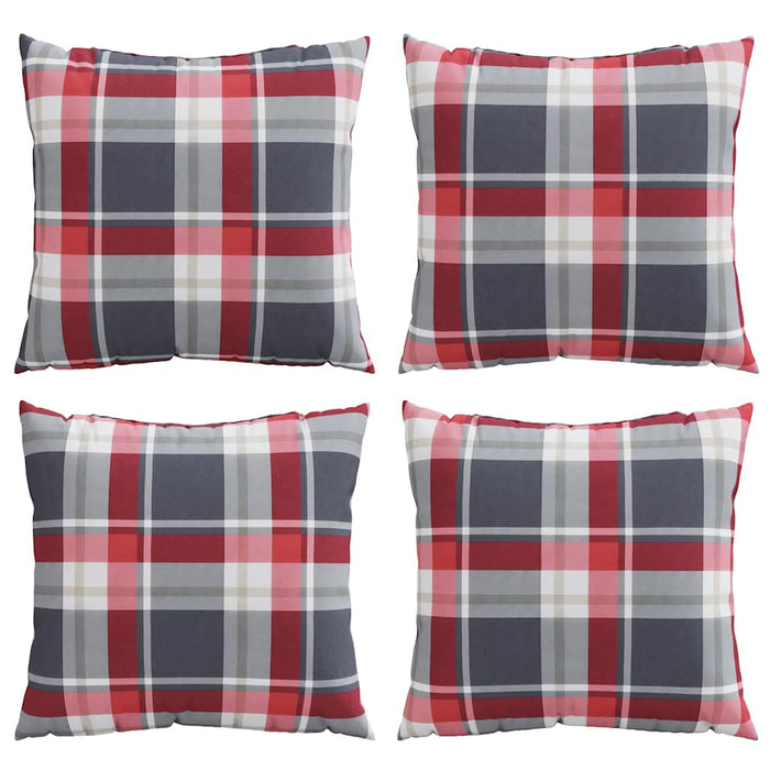 Perne canapea 4 buc. model carouri roșii 40x40 cm, material textil WALTI