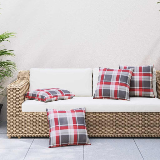 Perne canapea 4 buc. model carouri roșii 60x60 cm, material textil - WALTI WALTI