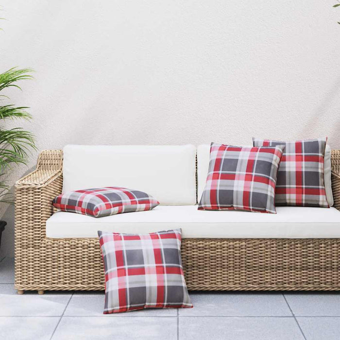 Perne canapea 4 buc. model carouri roșii 60x60 cm, material textil WALTI