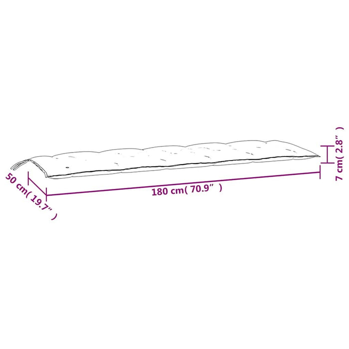 Pernă bancă de grădină model frunze, 180x50x7 cm, textil oxford - WALTI WALTI