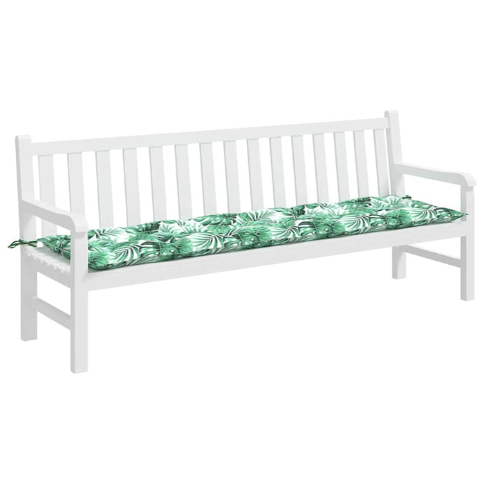Pernă pentru bancă de grădină cu model frunze, 200x50x7 cm, material Oxford WALTI