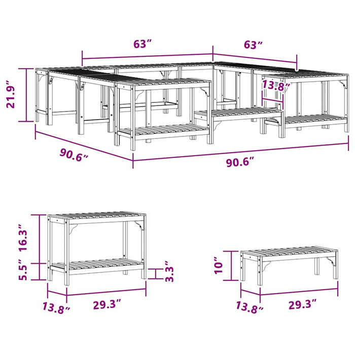 Împrejmuire pentru Cadă cu Hidromasaj Maro 230 x 230 cm - WALTI WALTI