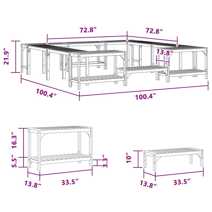 Împrejmuire pentru Cadă cu Hidromasaj Maro 250 x 250 cm - WALTI WALTI