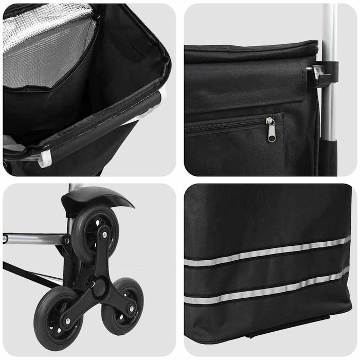 Carucior de cumpărături Negru 47 x 39 x 100,5 cm Tafeta Oxford WALTI