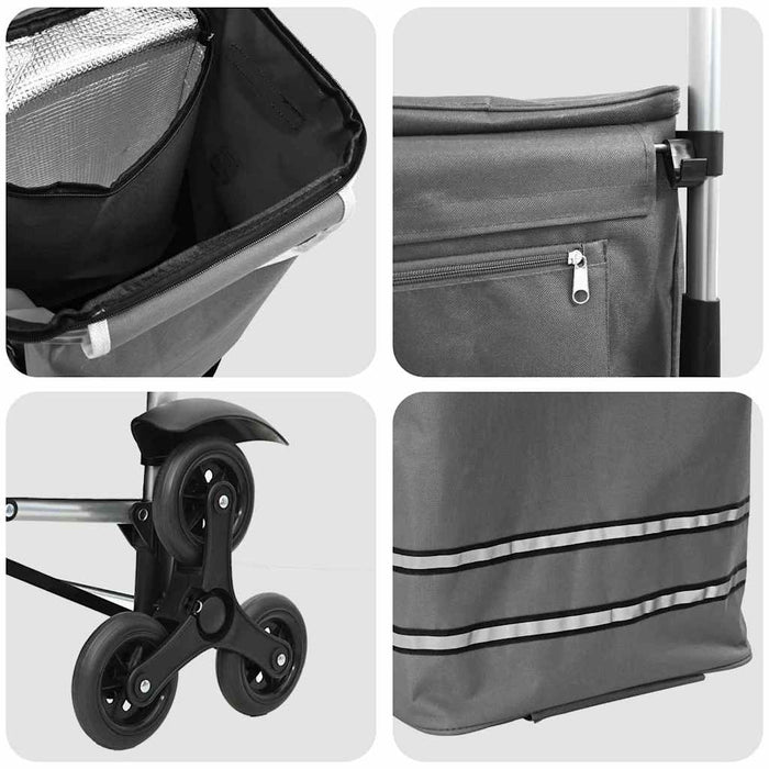 Carucior de cumpărături Gri 47 x 39 x 100,5 cm Tafeta Oxford - WALTI WALTI