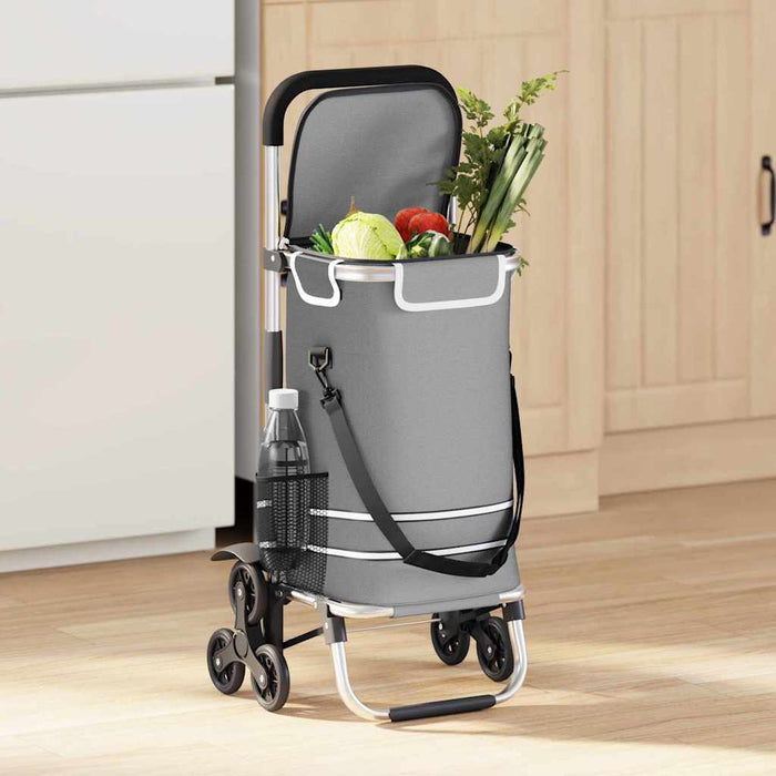 Carucior de cumpărături Gri 47 x 39 x 100,5 cm Tafeta Oxford - WALTI WALTI