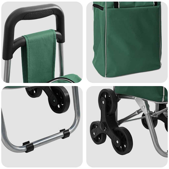 Carucior de cumpărături Verde 39,5 x 33 x 93 cm Tafeta Oxford WALTI