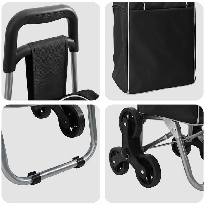 Carucior de cumpărături Negru 39,5 x 33 x 93 cm Tafeta Oxford WALTI