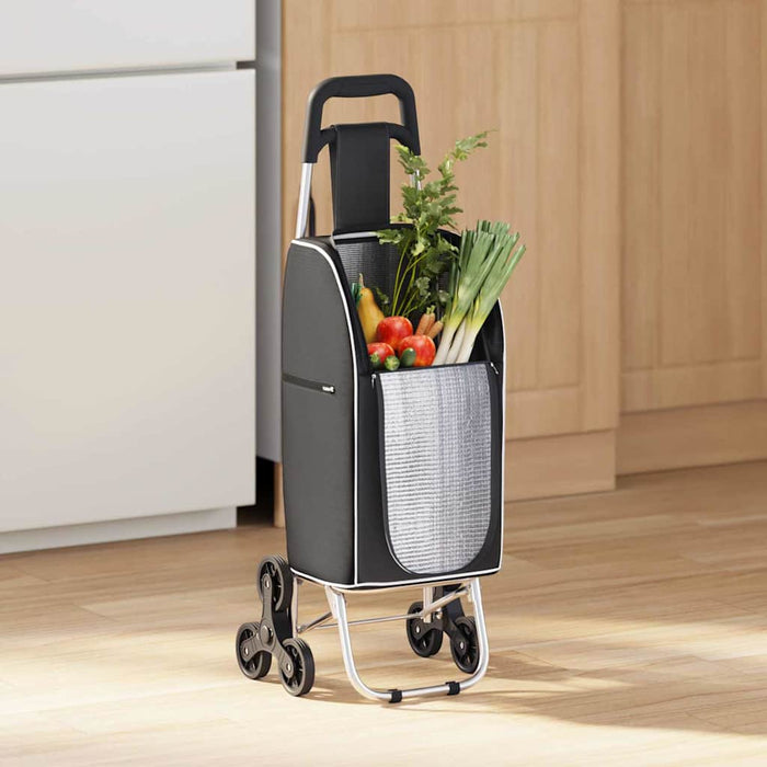 Carucior de cumpărături Negru 39,5 x 33 x 93 cm Tafeta Oxford WALTI