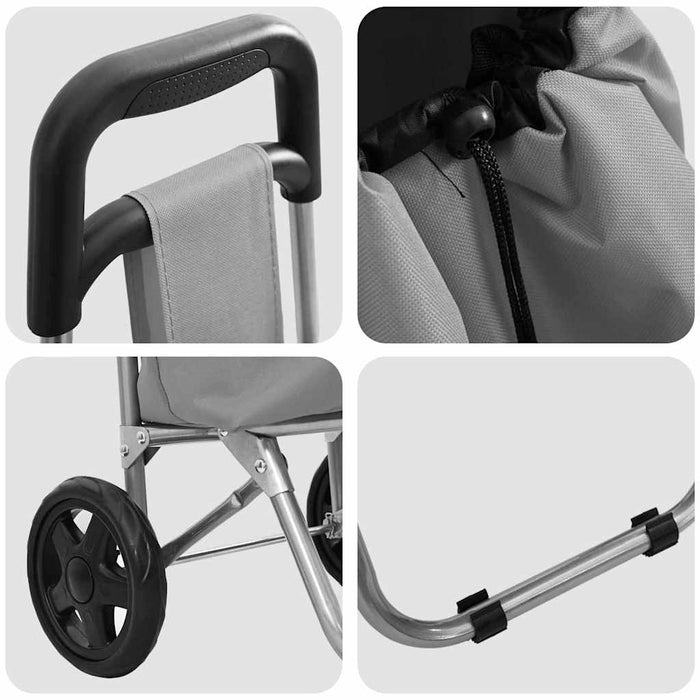 Carucior de cumpărături Gri 35 x 28 x 92 cm Tafeta Oxford - WALTI WALTI