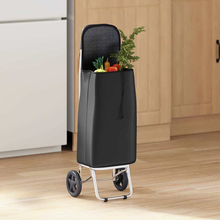 Carucior de cumpărături Negru 35 x 28 x 92 cm Tafeta Oxford - WALTI WALTI