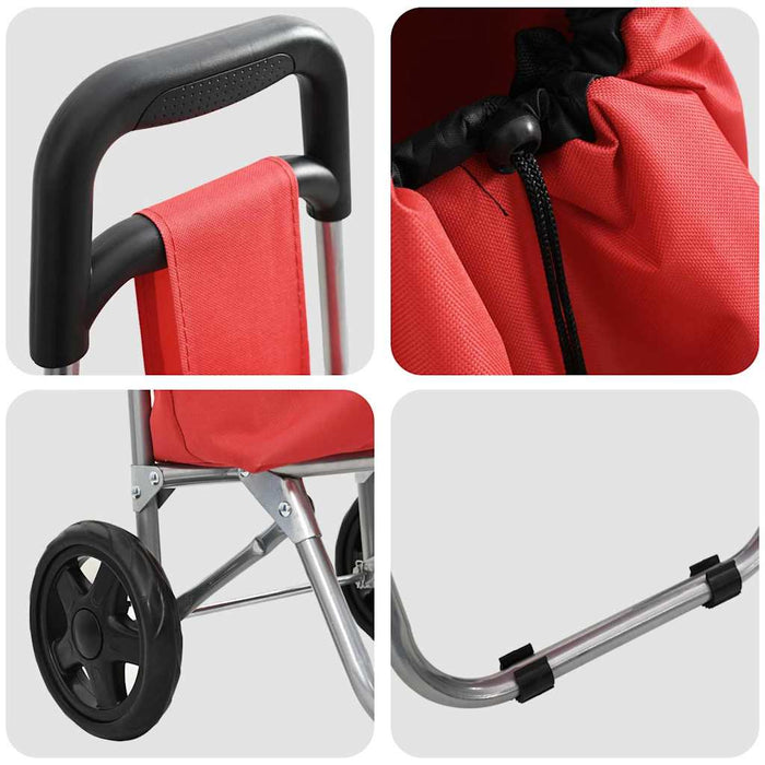 Carucior de cumpărături Roșu 35 x 28 x 92 cm Tafeta Oxford - WALTI WALTI
