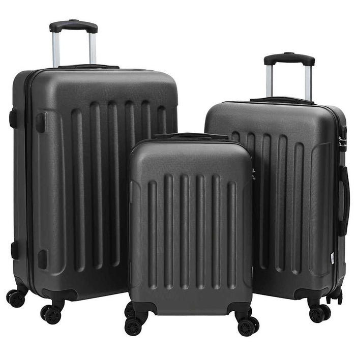Valiză cu blocare 3 pcs Gri închis 50 x 31 x 78 cm Plastic ABS - WALTI WALTI