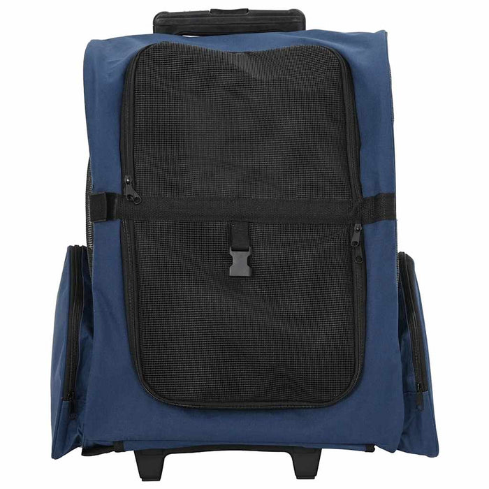 Cărucior pentru animale de companie 3 în 1, design albastru, 48x32x(57-106) cm, material Oxford WALTI