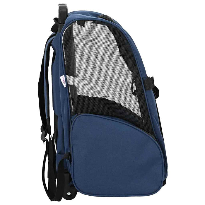 Cărucior pentru animale de companie 3 în 1, design albastru, 48x32x(57-106) cm, material Oxford WALTI