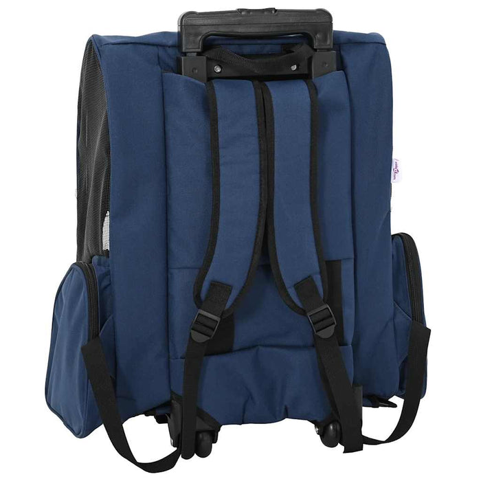 Cărucior pentru animale de companie 3 în 1, design albastru, 48x32x(57-106) cm, material Oxford WALTI