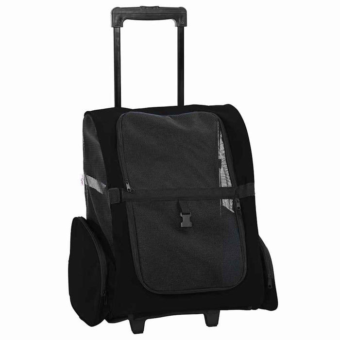 Cărucior pentru animale de companie, design 3 în 1, negru, 48x32x(57-106) cm, material Oxford WALTI