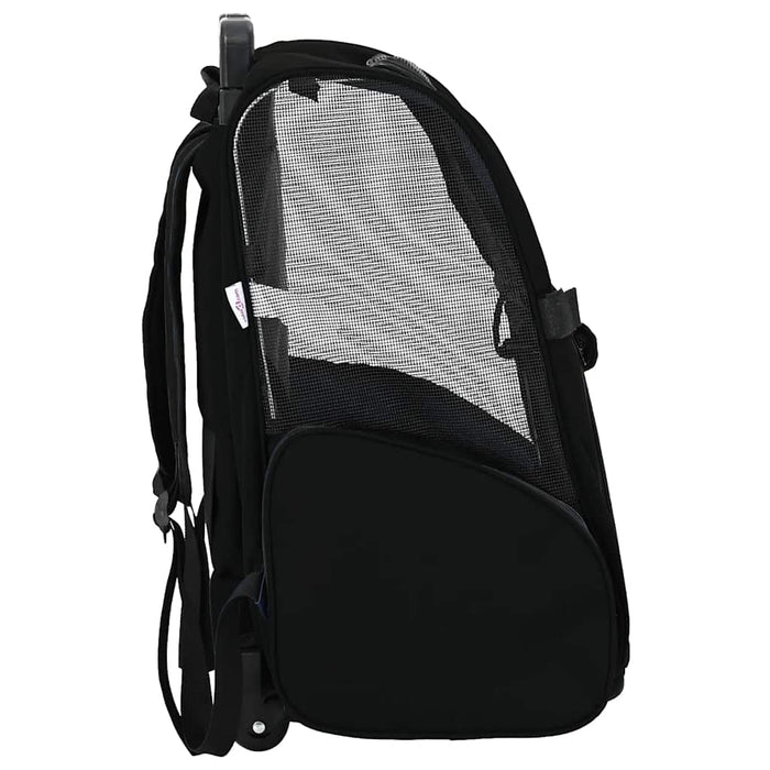 Cărucior pentru animale de companie, design 3 în 1, negru, 48x32x(57-106) cm, material Oxford WALTI
