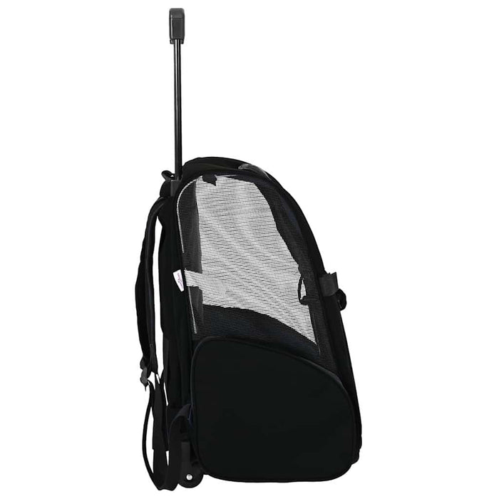 Cărucior pentru animale de companie, design 3 în 1, negru, 48x32x(57-106) cm, material Oxford WALTI