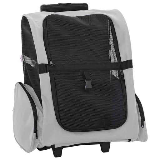 Cărucior pentru animale de companie 3 în 1, gri, 48x32x(57-106) cm, material Oxford - WALTI WALTI