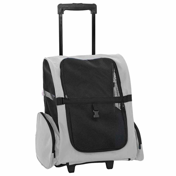 Cărucior pentru animale de companie 3 în 1, gri, 48x32x(57-106) cm, material Oxford WALTI
