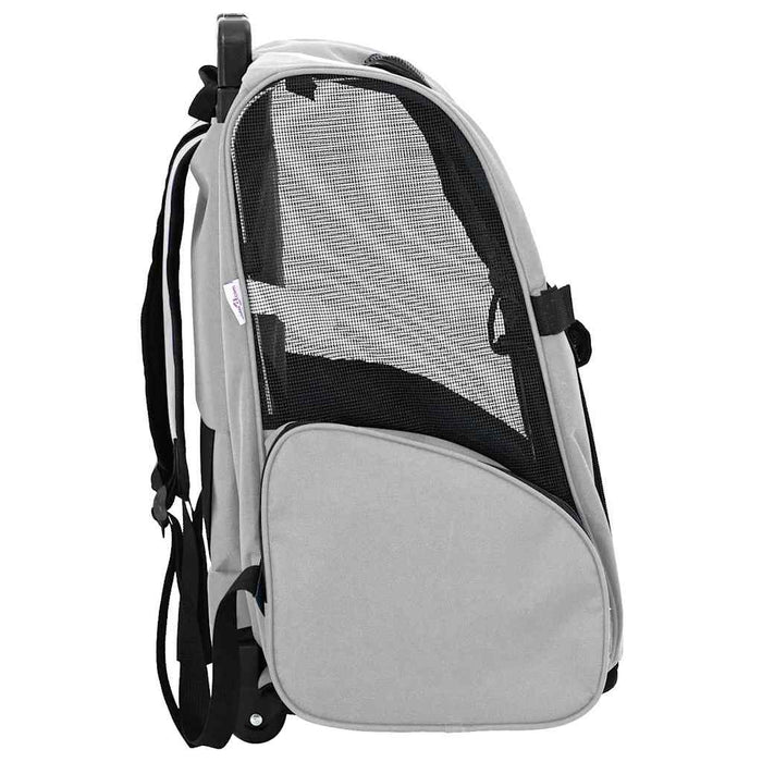 Cărucior pentru animale de companie 3 în 1, gri, 48x32x(57-106) cm, material Oxford WALTI