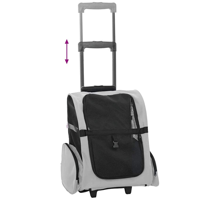Cărucior pentru animale de companie 3 în 1, gri, 48x32x(57-106) cm, material Oxford WALTI