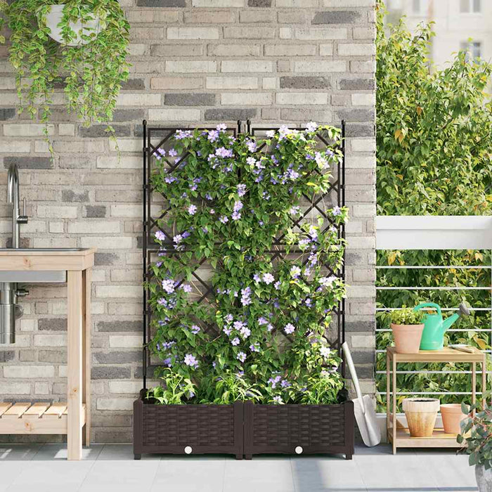 Vază pentru Grădină 2 buc. Maro 80 x 40 x 125,5 cm PP WALTI