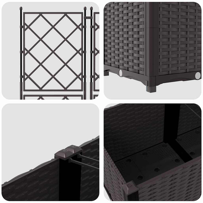 Vază pentru Grădină 3 pcs Maro 120 x 40 x 143 cm Plastic - WALTI WALTI