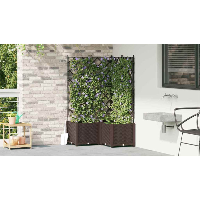 Vază pentru Grădină 3 buc. Maro 80 x 80 x 143 cm PP WALTI
