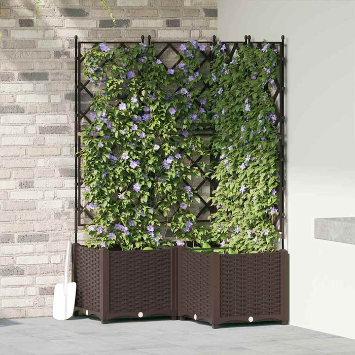 Vază pentru Grădină 3 buc. Maro 80 x 80 x 143 cm PP WALTI