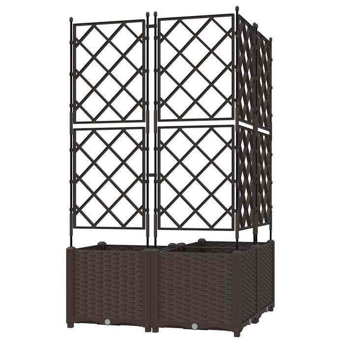 Vază pentru Grădină 3 buc. Maro 80 x 80 x 143 cm PP WALTI