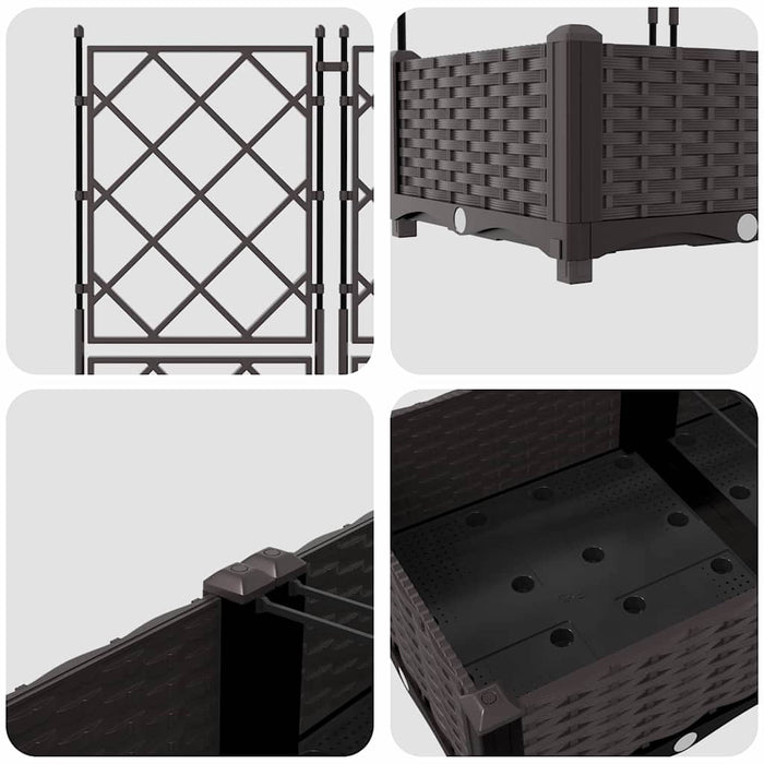 Vază pentru Grădină 5 pcs Maro 120 x 120 x 125,5 cm Plastic - WALTI WALTI