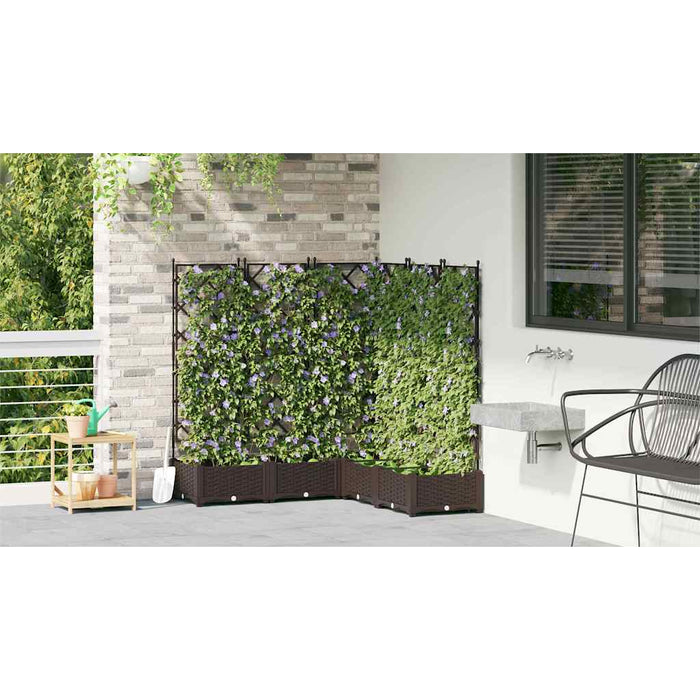 Vază pentru Grădină 5 pcs Maro 120 x 120 x 125,5 cm Plastic - WALTI WALTI
