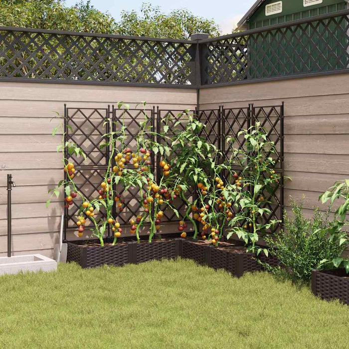 Vază pentru Grădină 5 pcs Maro 120 x 120 x 125,5 cm Plastic - WALTI WALTI