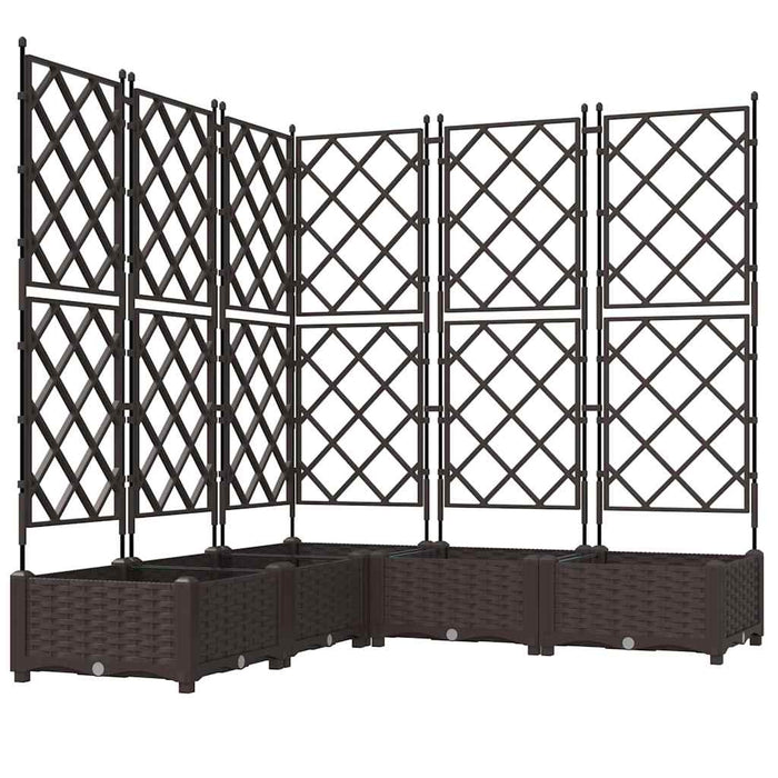 Vază pentru Grădină 5 pcs Maro 120 x 120 x 125,5 cm Plastic - WALTI WALTI