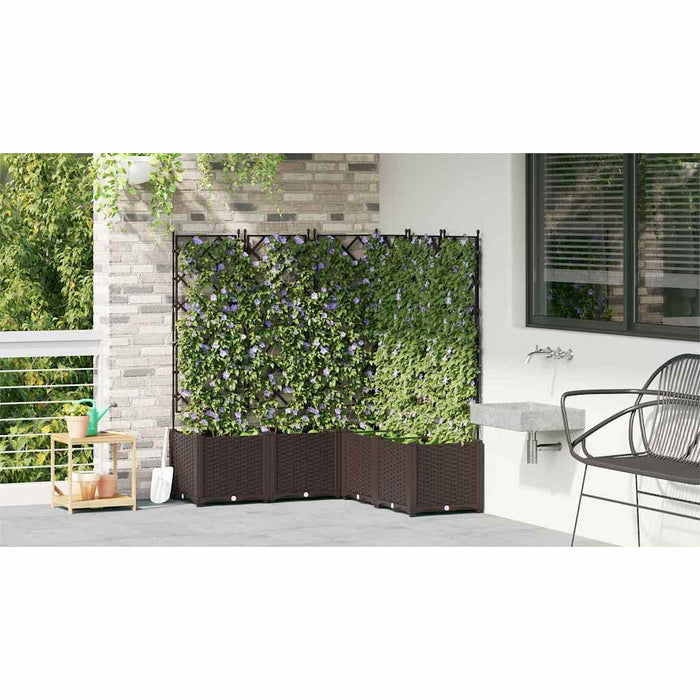 Vază pentru Grădină 5 pcs Maro 120 x 120 x 143 cm Plastic - WALTI WALTI