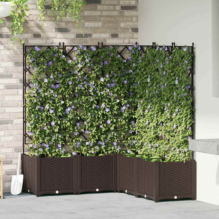 Vază pentru Grădină 5 pcs Maro 120 x 120 x 143 cm Plastic - WALTI WALTI