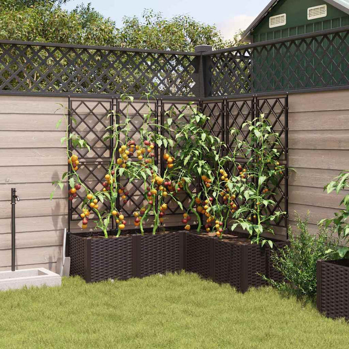 Vază pentru Grădină 5 pcs Maro 120 x 120 x 143 cm Plastic - WALTI WALTI