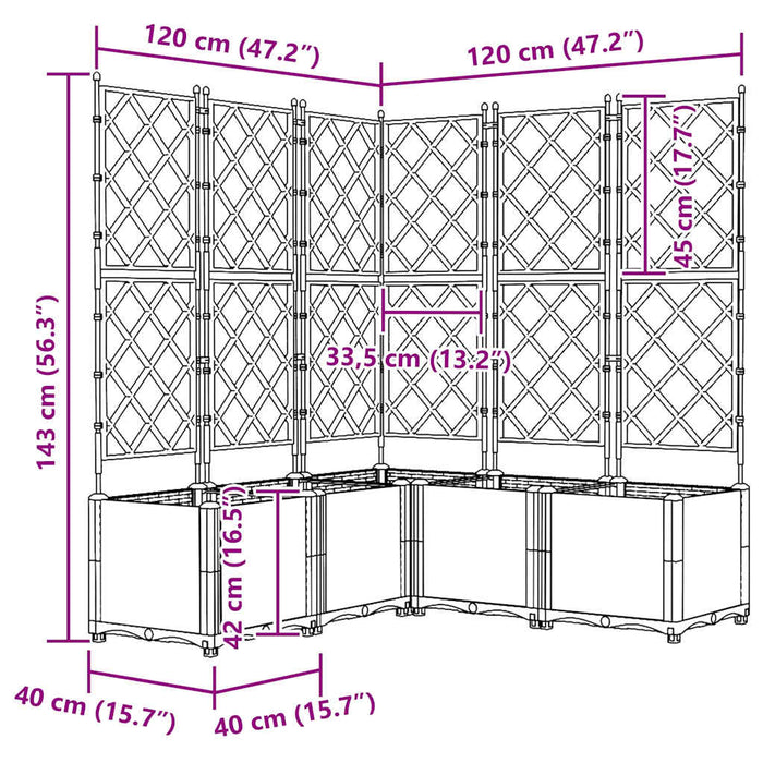 Vază pentru Grădină 5 pcs Maro 120 x 120 x 143 cm Plastic - WALTI WALTI