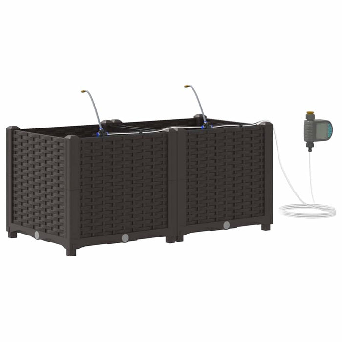 Vază pentru Grădină 2 pcs Maro Plastic - WALTI WALTI