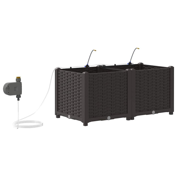 Vază pentru Grădină 2 pcs Maro Plastic - WALTI WALTI