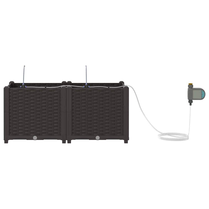 Vază pentru Grădină 2 pcs Maro Plastic - WALTI WALTI