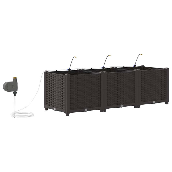 Vază pentru Grădină 3 pcs Maro Plastic - WALTI WALTI