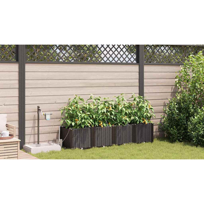 Vază pentru Grădină 4 pcs Maro Plastic - WALTI WALTI