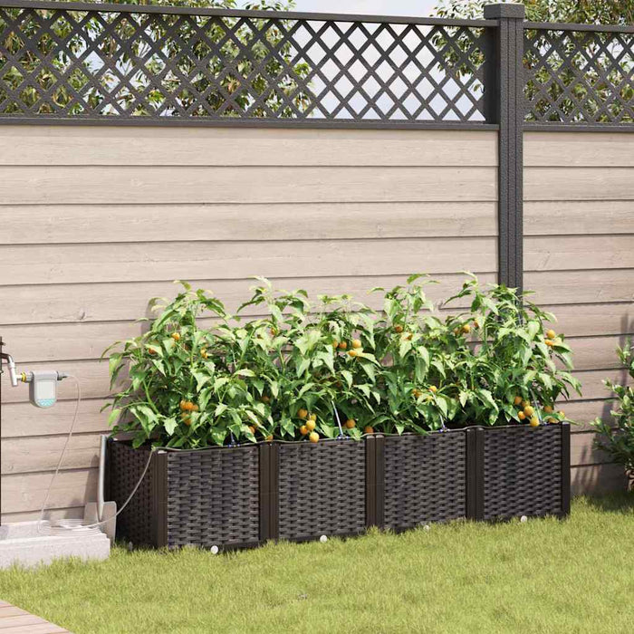 Vază pentru Grădină 4 pcs Maro Plastic - WALTI WALTI