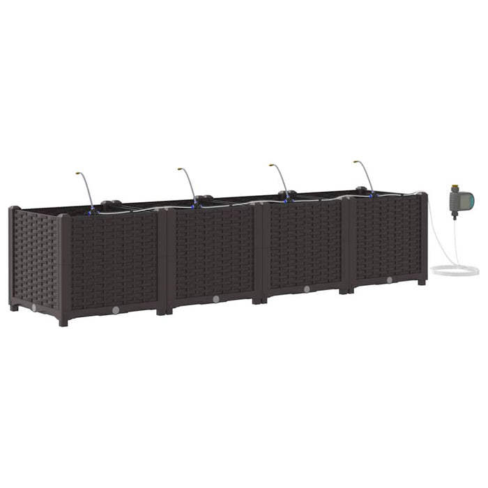 Vază pentru Grădină 4 pcs Maro Plastic - WALTI WALTI