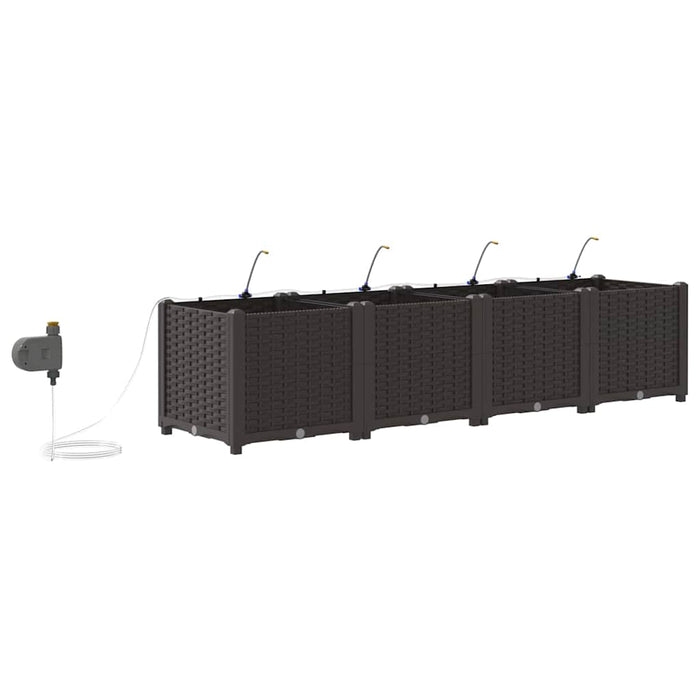 Vază pentru Grădină 4 pcs Maro Plastic - WALTI WALTI